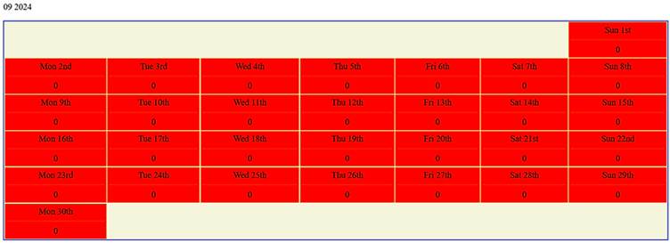 Lahinch Timesheet September 2024
