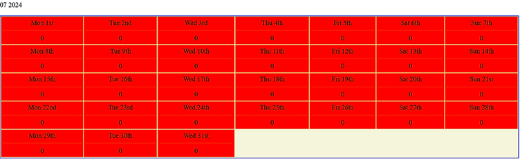 Tralee Timesheet July 2024