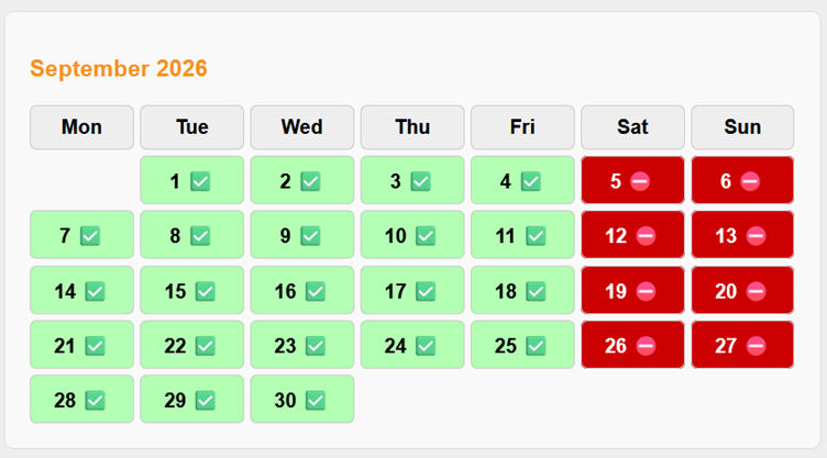 Ballybunion Teetime Availability September 2026